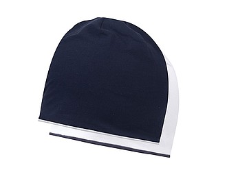 ANOMANDER Oboustranná hladká zimní čepice, námořnická modrá/bílá - zimní čepice s vlastním potiskem