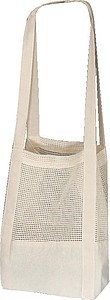 Bavlněná taška OEKO Tex s háčkovanou střední částí,bílá - taška s vlastním potiskem