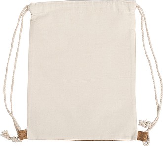 Bavlněný batoh (280 gr) s částí z korkové tkaniny - reklamní předměty