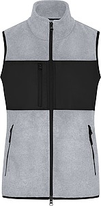 Dámská fleecová vesta James & Nicholson, melírovaná světle šedá, XL - vesta s potiskem