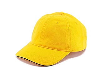 Dětská šestipanelová čepice, žlutá - reklamní kšiltovky