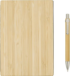 FRANCESCO Zápisník A5 linkovaný s deskami z bambusu - ekologické reklamní předměty