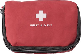 GRETCHEN Lékárnička první pomoci v nylonovém pouzdře, 12 ks, červená - reklamní předměty