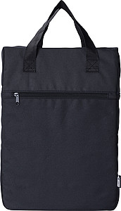 Hranatý batoh z RPET polyesteru, černý - ekologické reklamní předměty