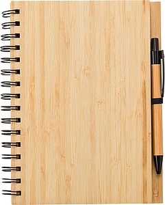 KABURO Bambusový zápisník A5 s perem - reklamní zápisník