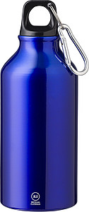 Láhev na pití 400ml z recyklovaného hliníku, modrá - ekologické reklamní předměty