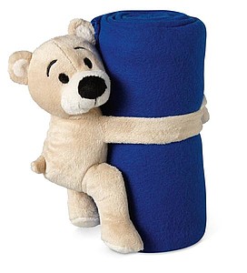 MANTA Dětská deka s medvídkem, modrá - ekologické reklamní předměty