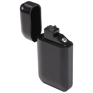 Matný plastový zapalovač, který se nabíjí USB kabelem, černý - reklamní předměty