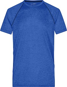 Pánské sportovní tričko James Nicholson sports T-shirt men, modrý melír/námořní modrá, vel. M - trička s potiskem