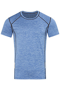 Pánské tričko STEDMAN RECYCLED SPORTS -T REFLECT MEN, modrý melír, L - firemní trička s potiskem