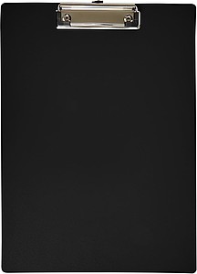 Plastová psací podložka s klipem, černá - reklamní předměty