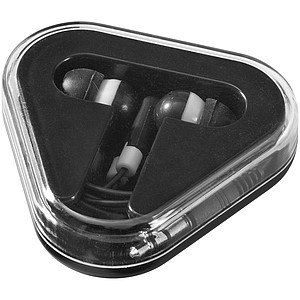 Plastová sluchátka do uší, černá - reklamní předměty