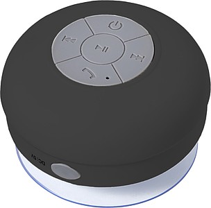 Plastový Bluetooth reproduktor odolný proti vodě, černá - reklamní předměty