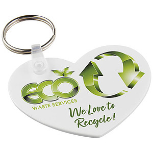 Přívěšek na klíče z recyklovaného plastu ve tvaru kruhu - ekologické reklamní předměty