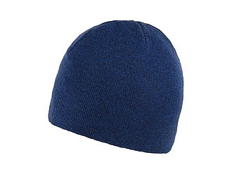 RIETA Univerzální dvojitě pletená zimní čepice, tm. modrá - zimní čepice s vlastním potiskem