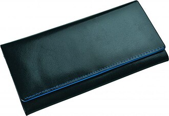 SENATA Dámská kožená velká peněženka, modré lemování - peněženka s vlastním potiskem