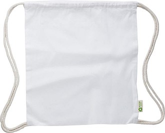 Stahovací bavlněný batoh, bílý - reklamní předměty