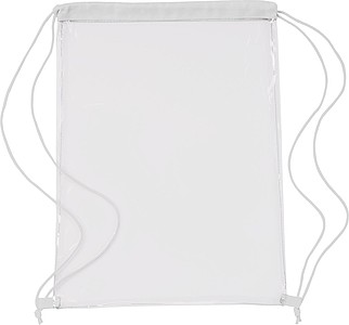 Transparentní ruksak s bílou zdrhovací šňůrkou - reklamní předměty