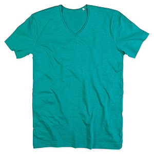 Tričko STEDMAN STARS SHAWN V-NECK bahama zelená L - firemní trička s potiskem