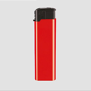 Zapalovač piezo plastový, červená, černý top - reklamní předměty