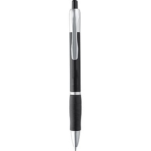Kuličkové pero, modrá n., stříbrné detaily, trans.černá - psací potřeby