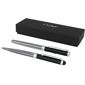 Dárková sada Empire Duo Pen, stříbrná/černá - psací potřeby