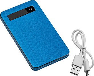 MARGARETA Kovová powerbanka s kapacitou 4000 mAh, modrá
