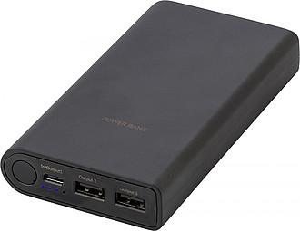 Obdelníková plastová powerbanka, kapacita 7500 mAh, černá
