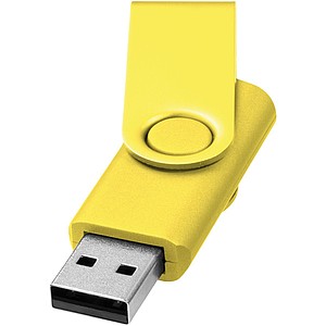 Kovový USB Rotate, 2GB, žlutá, cena na vyžádání s potiskem