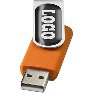 USB Rotate pro doming, 4 GB, stříbrná/oranžová, cena na vyžádání s potiskem