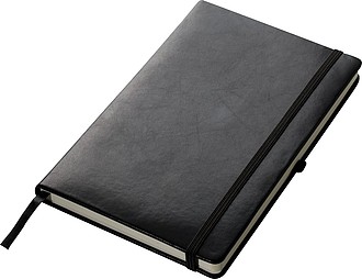 Psací blok A5, linkovaný, černý - reklamní zápisník