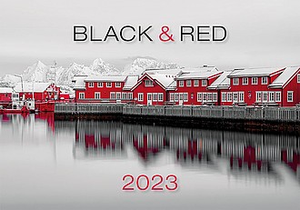 Black & Red 2023, nástěnný kalendář, prodloužená záda