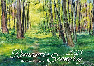 Romantic Scenery 2023, nástěnný kalendář, prodloužená záda