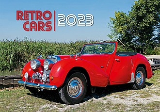 Retro Cars 2023, nástěnný kalendář, prodloužená záda