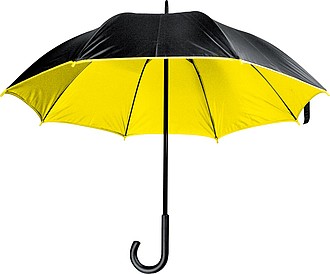 MURILLO Deštník, s dvojitým nylonovým krytím, průměr 105 cm, černá/žlutá - reklamní deštníky