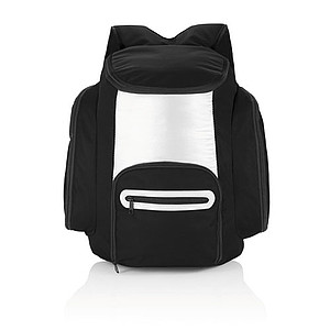 Chladící batoh s přední kapsou na zip, černá