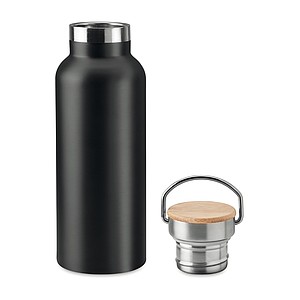 MONILEA Dvoustěnná vakuová termoska z nerezové oceli, objem 500 ml, černá