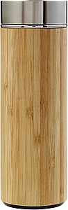 Dvojitá bambusová termoska. Objem 420ml. Středně hnědá, ekologické předměty
