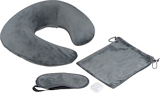 Sada na cesty s polštářkem za krk a maskou na oči