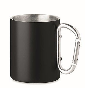 Dvojstěnný kovový hrnek, 300ml, černý - reklamní hrnky