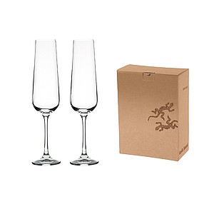VS WANGI Dvě sklenice na sekt, české sklo, 200 ml