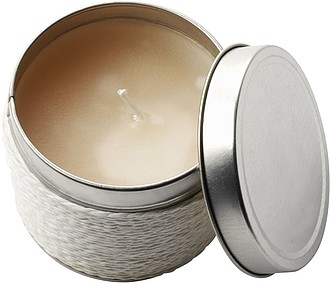 PLATINUM Svíčka v plechové krabičce, vanilková vůně, bílá