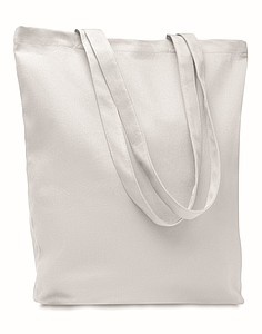 Plátěná nákupní taška s dlouhými uchy, bílá