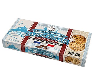 GALET - La Mére Poulard Galettes Bretonnes Chocolate Chips papír 150g - Francouzské bretaňské sušenky - Pure butter biscuit