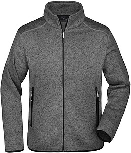 Pánská fleecová bunda James Nicholson knit fleece jacket men, stříbrná/tmavě šedá, vel. L - reklamní bundy