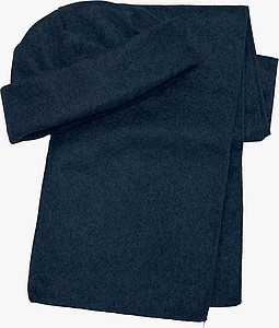 NORD Souprava šála a čepice, fleece, modrá - reklamní čepice