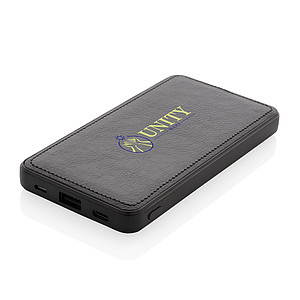 Powerbanka Tusca z PU 10 000 mAh, černá