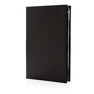 Swiss Peak poznámkový blok A5 s obalem z PU a kapsou na zip, černá - reklamní bloky