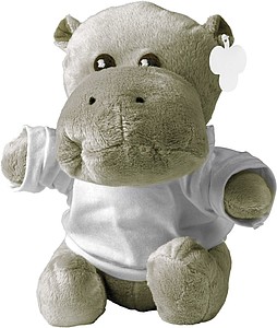 HIPPO Plyšová hračka - hroch s visačkou pro potisk, 20 cm