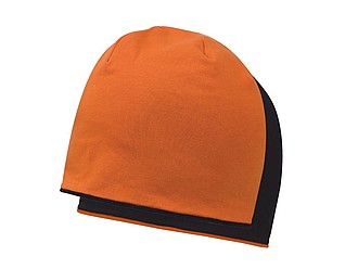 ANOMANDER Oboustranná hladká zimní čepice, oranžová/černá - reklamní čepice